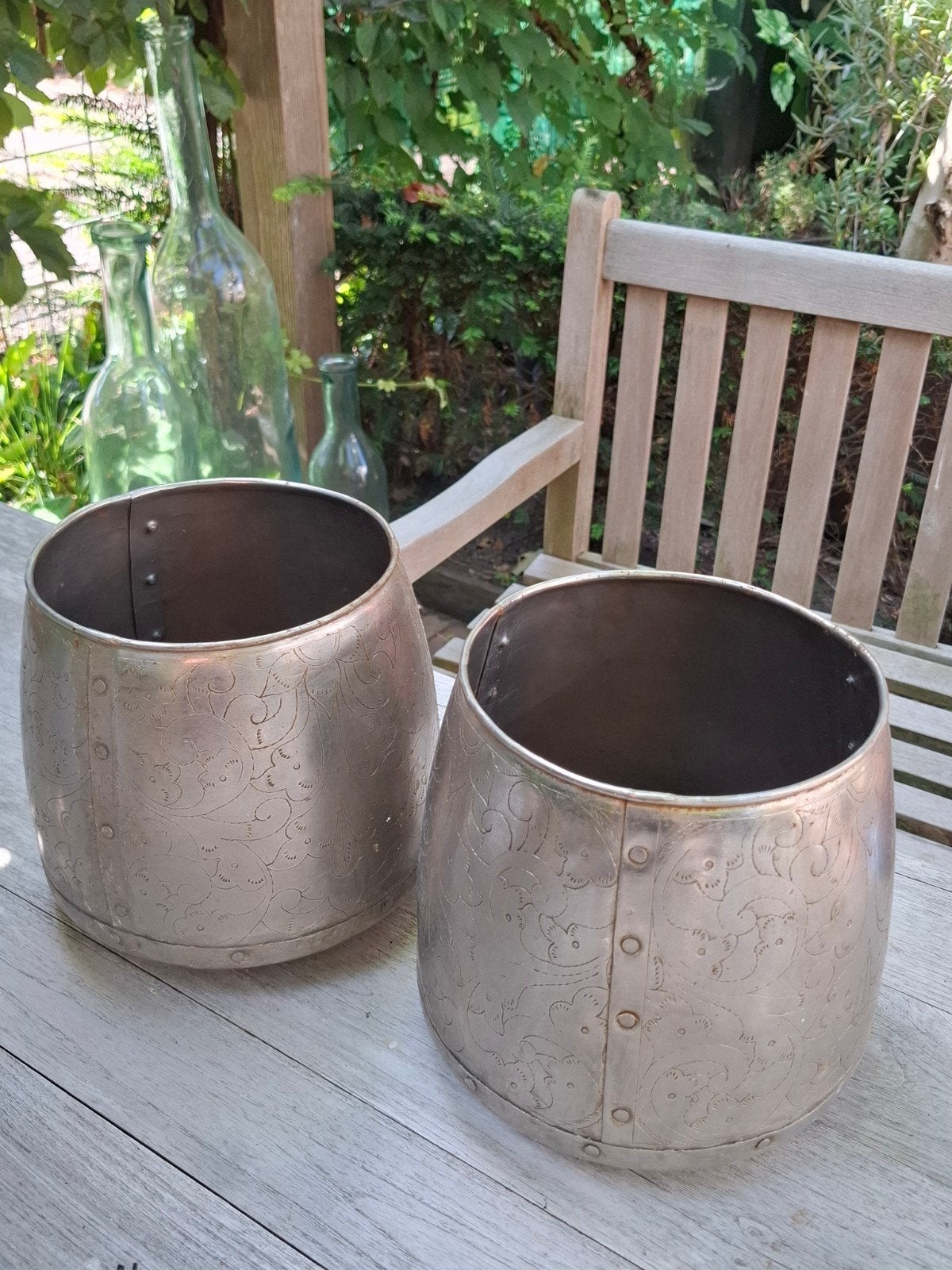 Unieke handgemaakte metalen bloempotten van Bloomingville, Tuin en Terras, Bloempotten, Ophalen of Verzenden