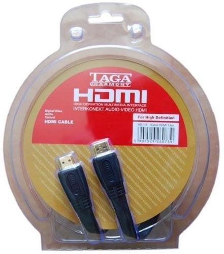 TAGA HDMI cable flexibel verguld! 1080P 1.8 meter, Ophalen of Verzenden, Nieuw, 2 tot 5 meter, HDMI-kabel