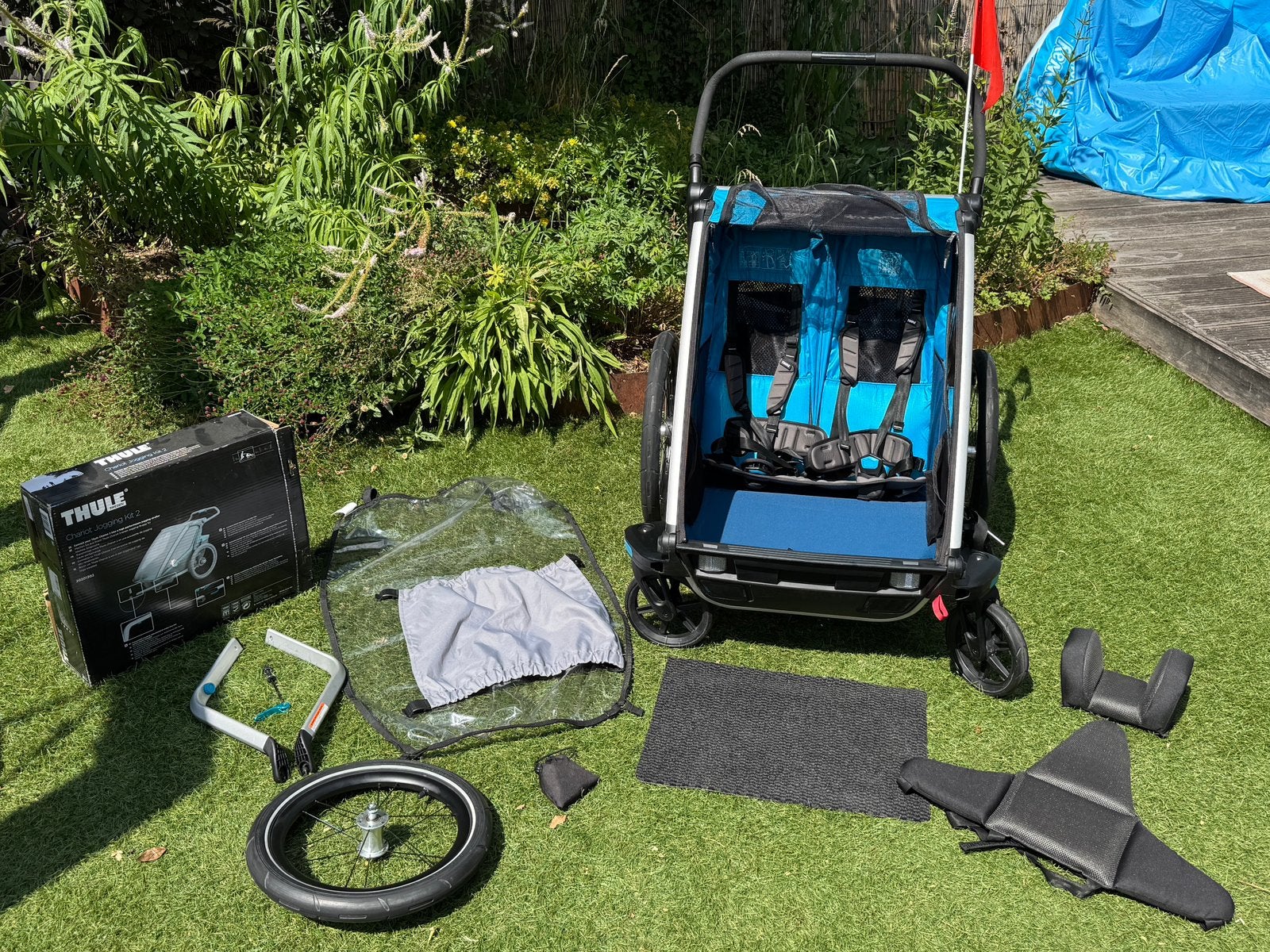 Thule Chariot Cross 2 - in topconditie met veel extra’s, Ophalen, Opvouwbaar, Minder dan 20 kg, Zo goed als nieuw