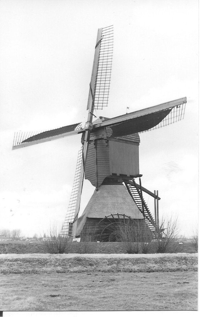Poldermolen "De Uitwijkse Molen" Almkerk - Foto 1977, Ophalen of Verzenden, 1960 tot 1980, Gelopen, Noord-Brabant