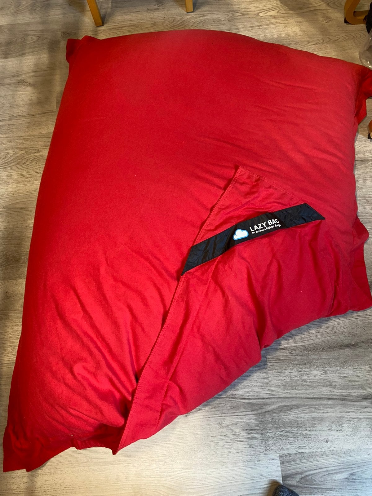 Lazy Bag Zitzak XXL 400L Katoen - Reuze zitzak 180x140cm, Huis en Inrichting, Ophalen, Zo goed als nieuw, Rood, Zitzak