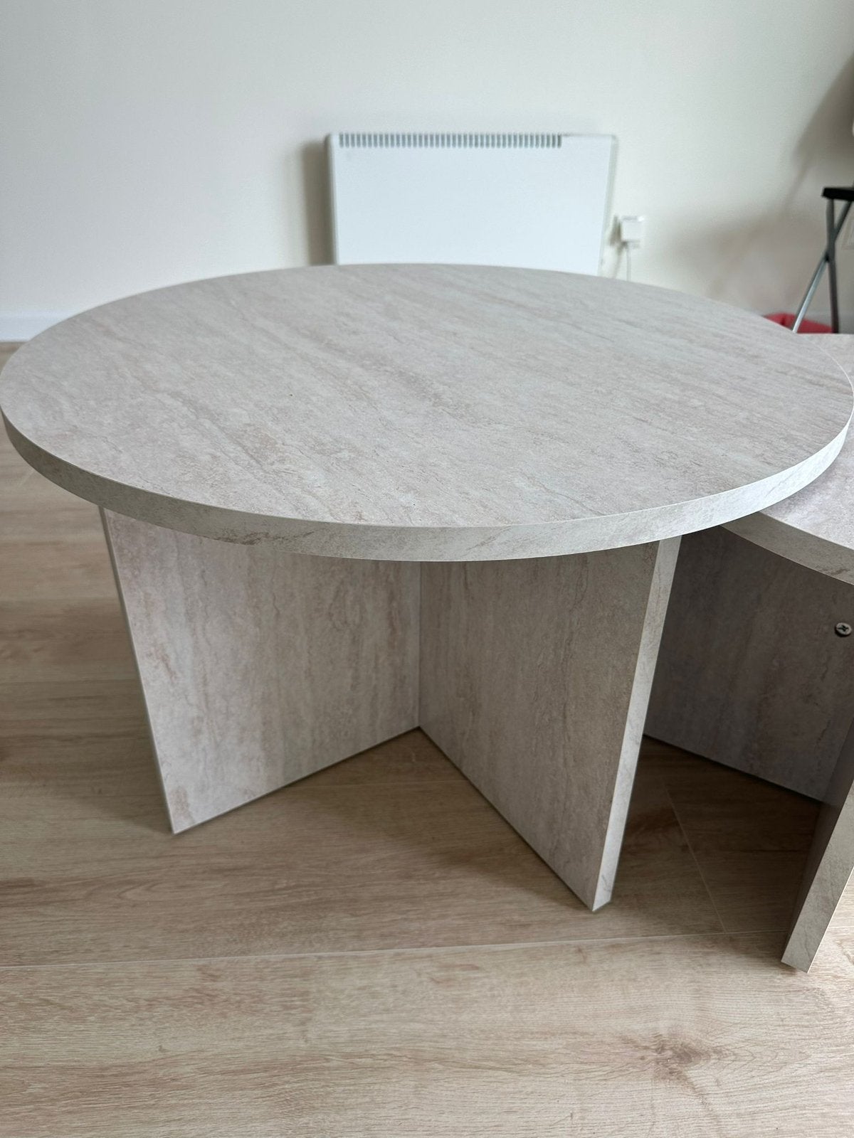NIEUWE SALONTAFEL, Ophalen, Travertine, 100 tot 150 cm, Rond