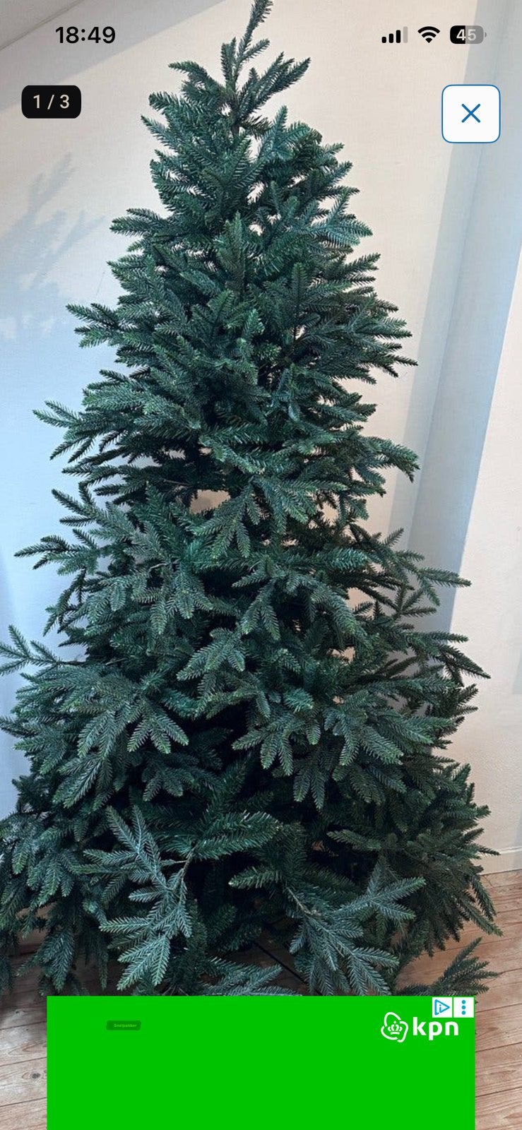 Mooie kunstkerstboom met standaard en doos 1,80, Diversen, Kerst, Ophalen, Zo goed als nieuw