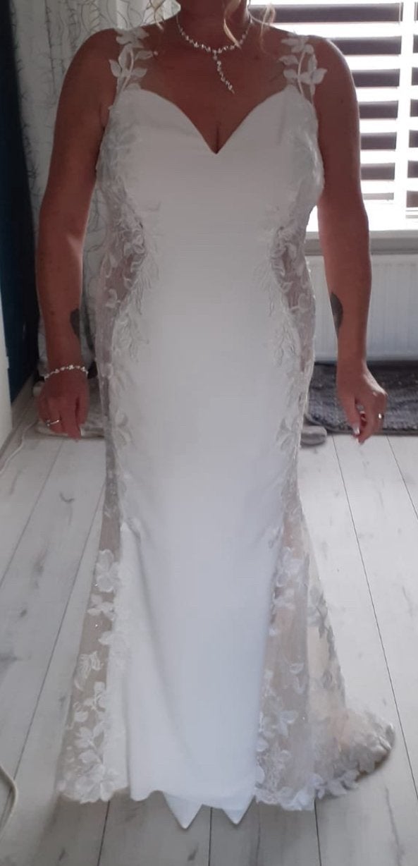 KOOPJE Originele Enzoani trouwjurk maat 38 wit, Kleding | Dames, Ophalen of Verzenden, Zo goed als nieuw, Wit, Trouwjurk