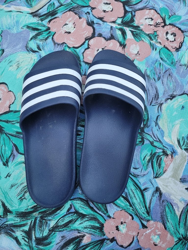 Adidas slippers, Blauw, Zo goed als nieuw, Adidas, Ophalen