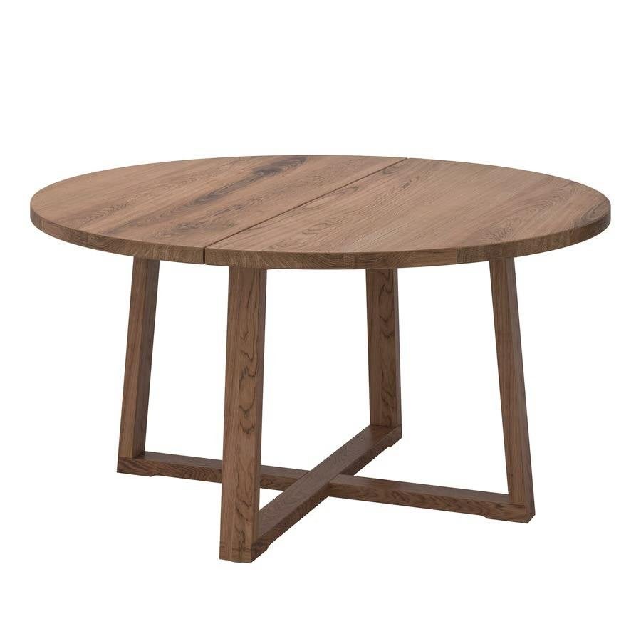 Ikea Eettafel - Rond, Eikenhout, Huis en Inrichting, Ophalen, Gebruikt, 100 tot 150 cm, Vier personen