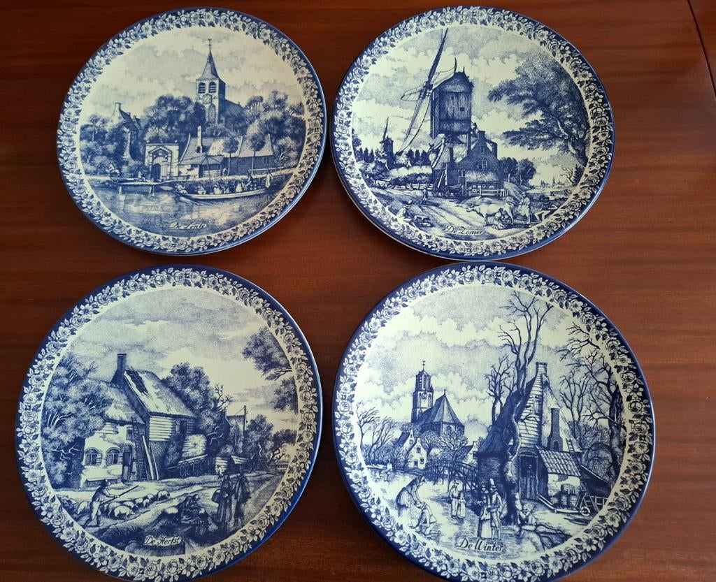 Delfts blauwe seizoen wandborden / sierborden - Chemkefa, Ophalen