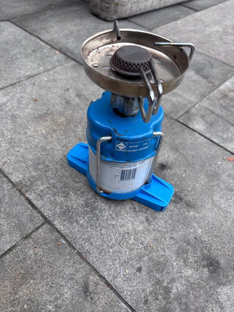 Gasbrander voor camping + extra gasfles, Ophalen of Verzenden, Gebruikt