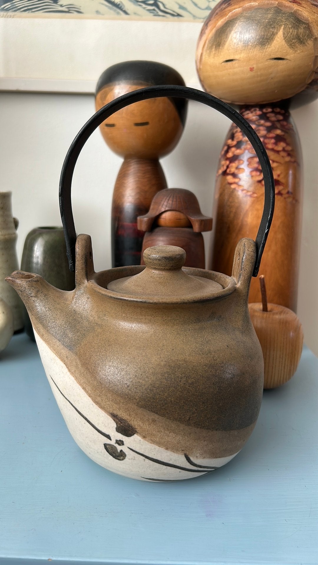 Studio pottery keramiek wabisabi Japandi theepot, Ophalen of Verzenden, Zo goed als nieuw