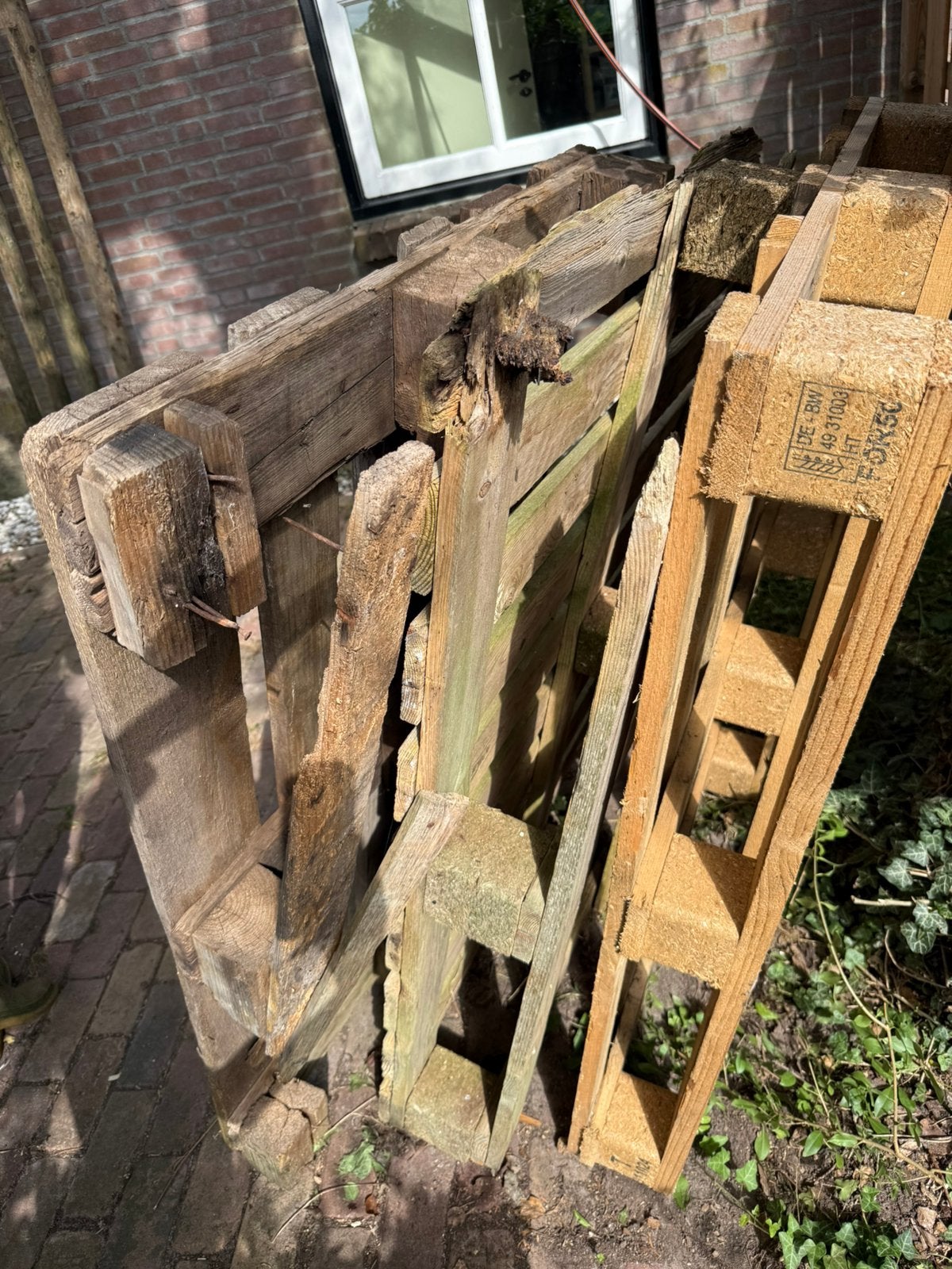 Pallets stookhout, Doe-het-zelf en Verbouw, Hout en Planken, Ophalen, Gebruikt, Pallet, Minder dan 200 cm