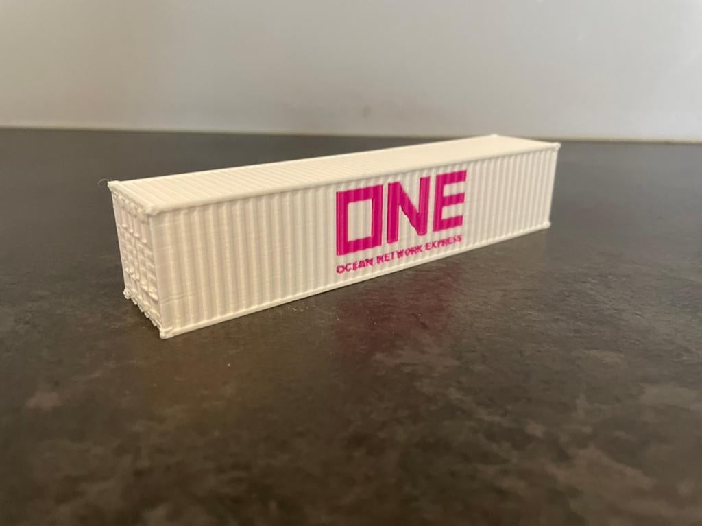 ONE 40ft container roze/wit HO 1:87, Ophalen of Verzenden, Gelijkstroom of Wisselstroom, Brug, Tunnel of Gebouw, Overige merken