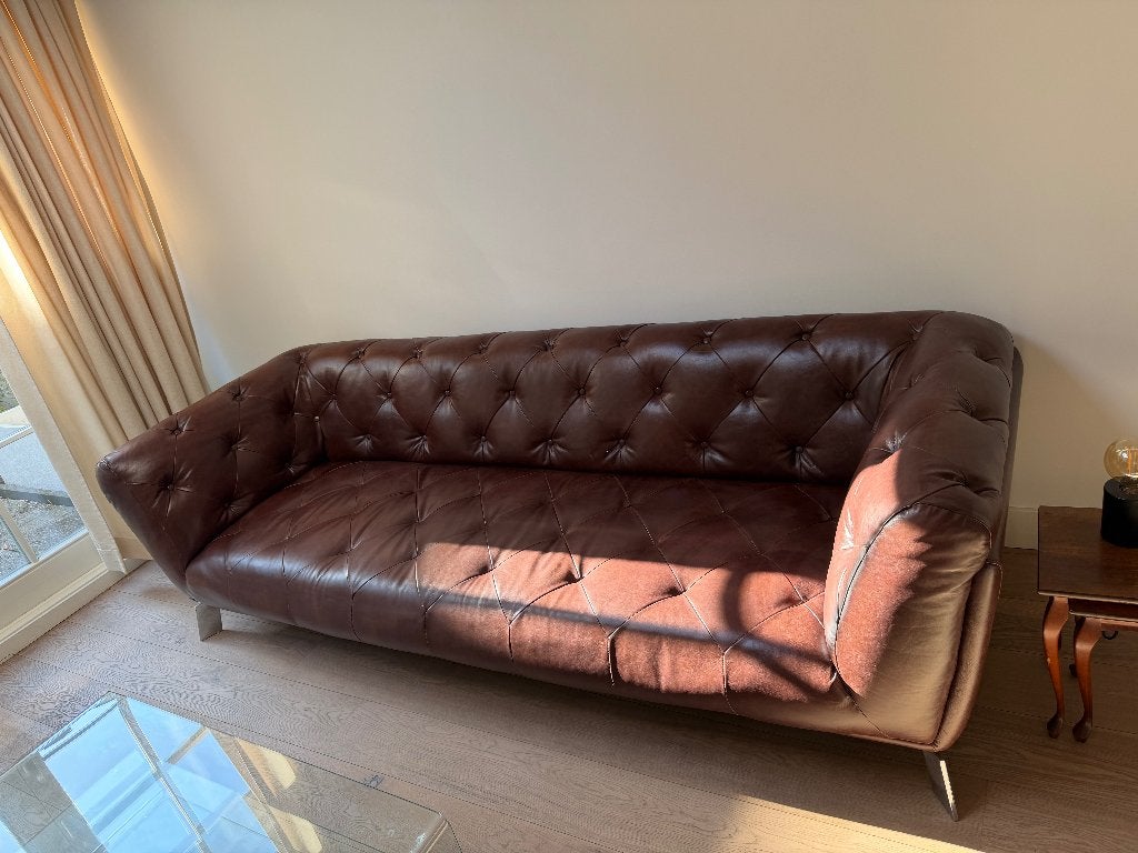 Leather 3-seater sofa, Huis en Inrichting, Ophalen, 250 tot 300 cm, Gebruikt, Driepersoons