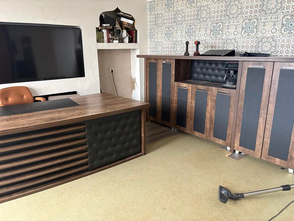 Luxe Directiebureau - Modern en Ruim kantoor kast, Ophalen, Gebruikt, Hout, Bruin
