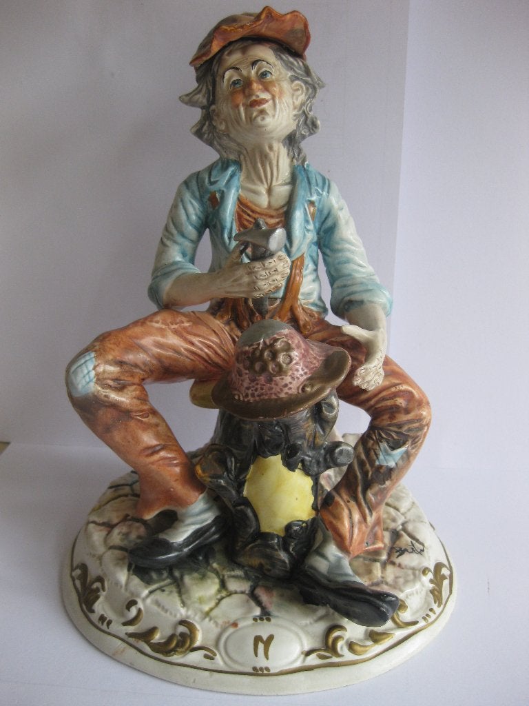 Capodimonte Porselein Handbeschilderd Beeld Vintage, Beschilderd, Ophalen of Verzenden, Overige materialen, Beeld