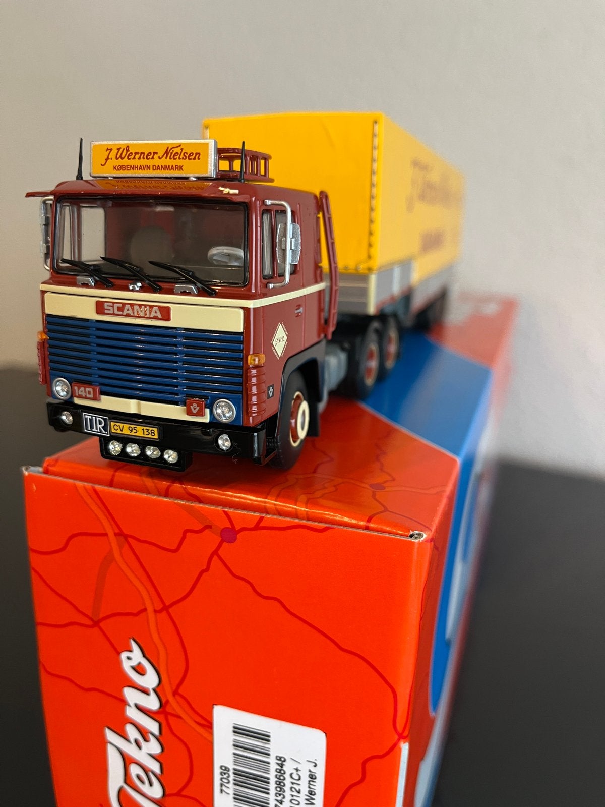 Tekno Scania 141 V8 J.Werner Nielsen🇩🇰, Ophalen of Verzenden, Nieuw, Bus of Vrachtwagen, Tekno