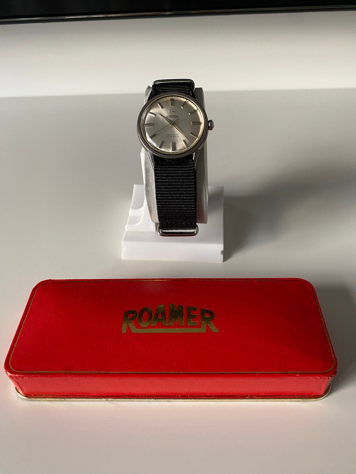 Vintage Roamer Polshorloge met Originele Doos, Overige merken, Staal, Met bandje, Polshorloge