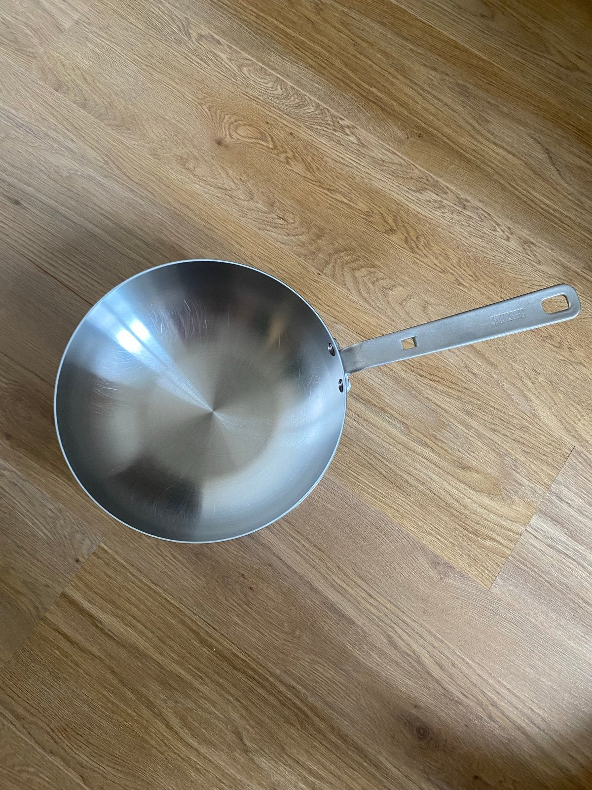 Skottsberg Wokpan RVS, 28cm, Inductieplaat, Ophalen of Verzenden, Zo goed als nieuw, Rvs