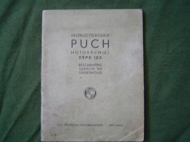 Puch type 125 1939 ?? motorfiets instructie boekje, Motoren, Ophalen of Verzenden, Overige merken