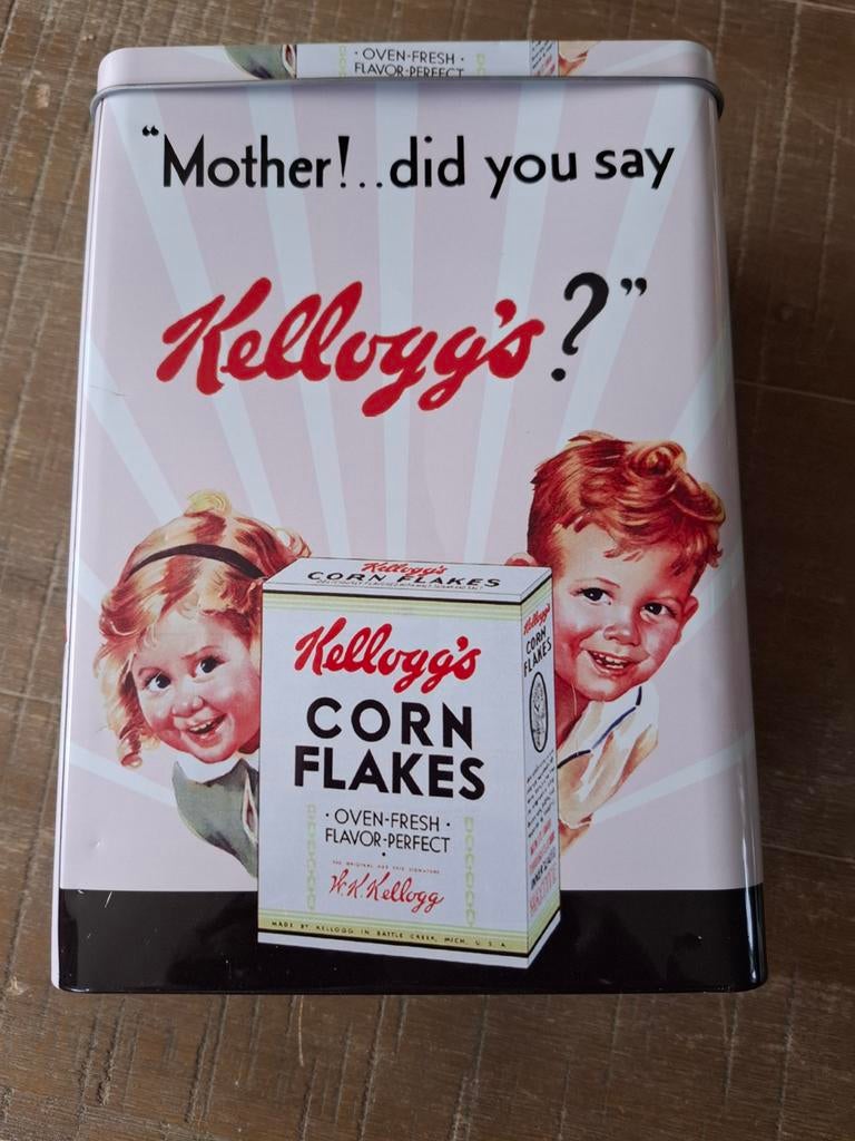 Groot Kellogg's Cornflakes Blik - Vintage Design, Verzamelen, Blikken, Ophalen of Verzenden, Zo goed als nieuw, Overige, Overige merken