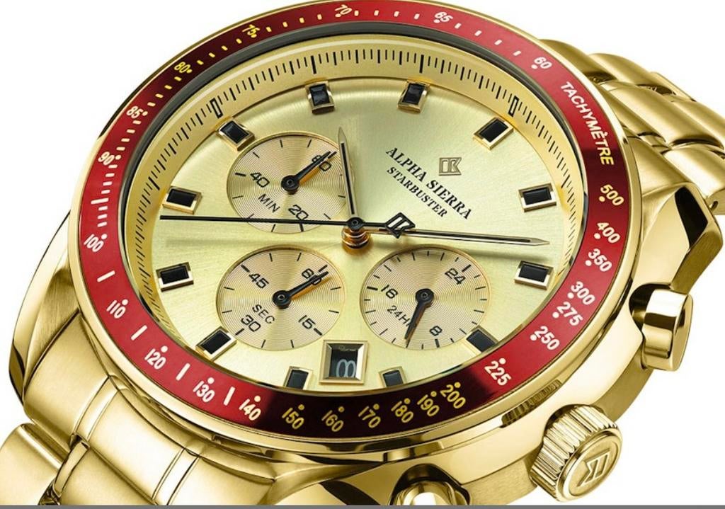 herenhorloge alpha sierra watch co. starbuster grs03, Ophalen of Verzenden, Zo goed als nieuw, Staal, Overige merken