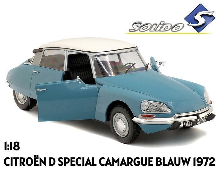 SOLIDO | CITROEN D SPECIAL CAMARGUE BLAUW 1972 | 1:18, Verzenden, Nieuw, Auto, Solido