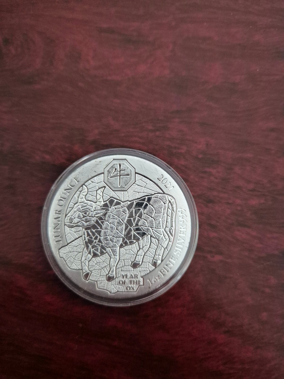 0.999 zilver ounce Rwanda 2021 Lunar Year of the Ox, Ophalen of Verzenden, Zilver