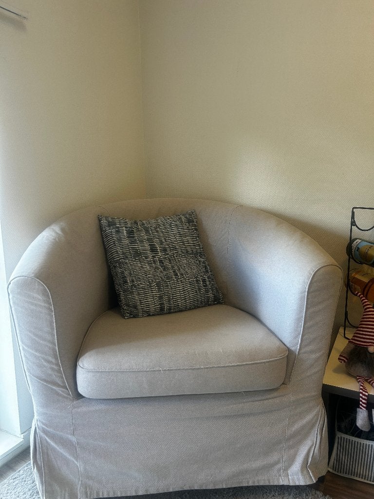 IKEA TULLSTA fauteuil met hoes - Nette staat (Haarlem), Huis en Inrichting, Fauteuils, Ophalen, Zo goed als nieuw, 75 tot 100 cm