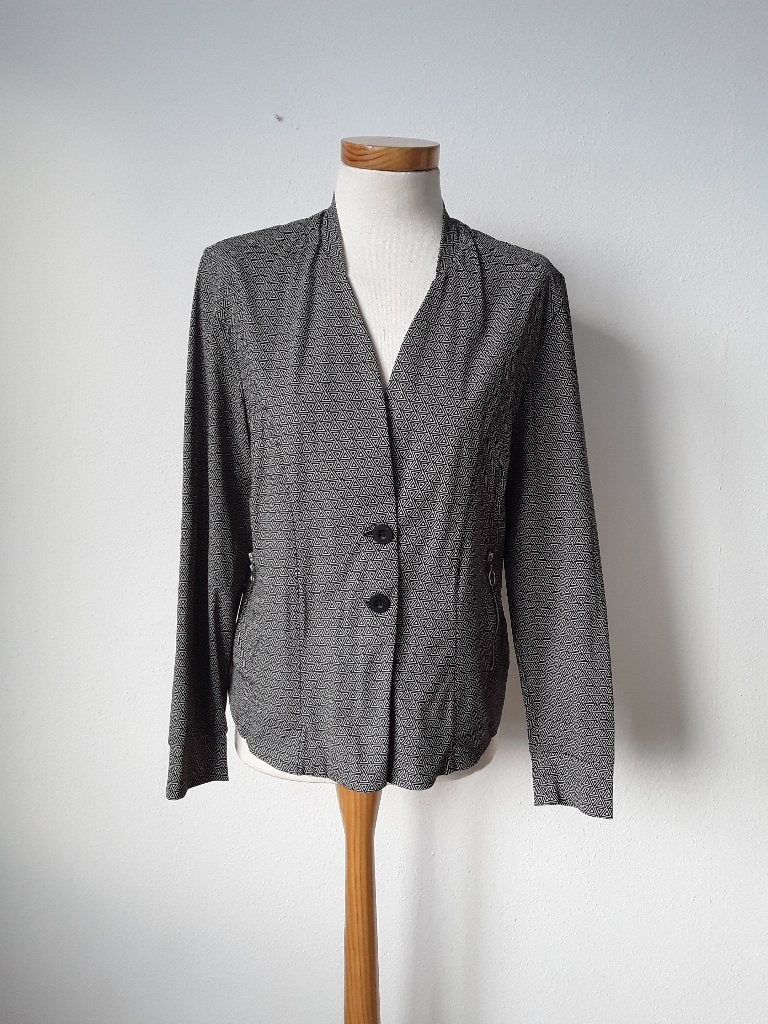 Travelstof jasje van Zoso mt XL zwart/grijs, Kleding | Dames, Verzenden, Zwart, Maat 42/44 (L), Zo goed als nieuw