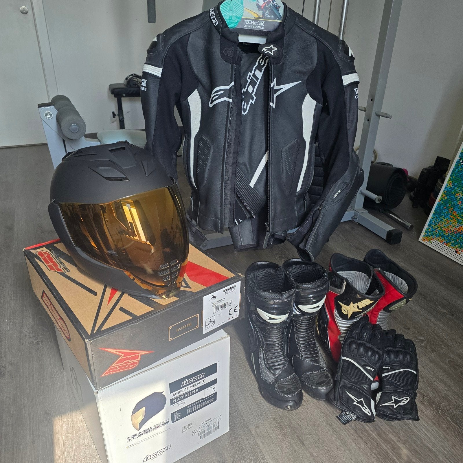 Complete Alpinestars motorset + Icon helm – zo goed als new, Motoren, Kleding | Motorkleding, Jas | textiel, Heren, Ophalen of Verzenden