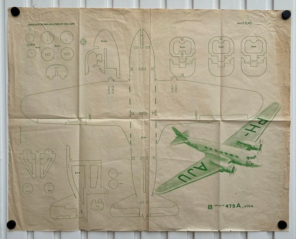 DC-2 Uiver, Unieke set bouwplannen., Verzenden, Boek of Tijdschrift