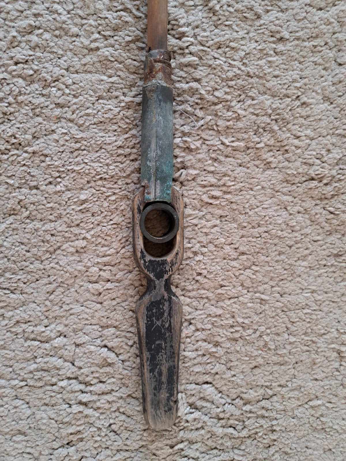 Antieke gereedschap met houten handvat, Ophalen of Verzenden