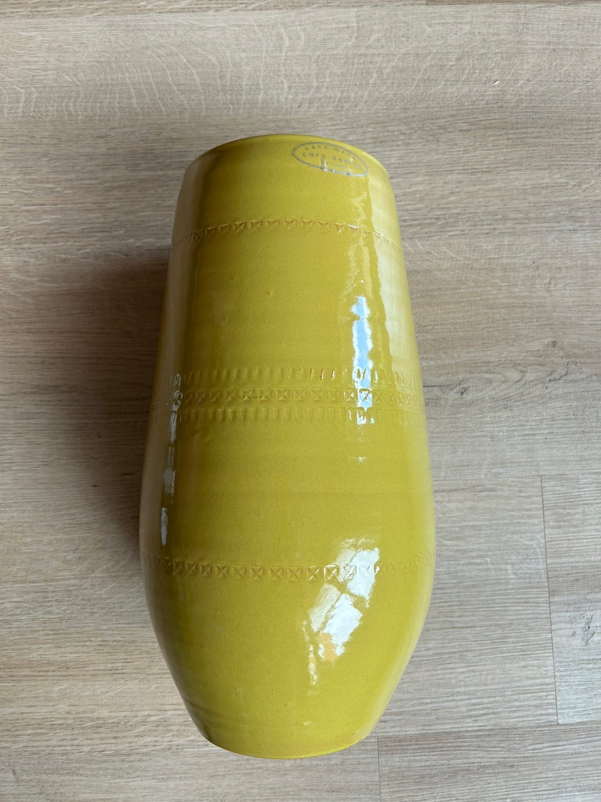 Cara Design Portugal grote vaas groen zgan, Aardewerk of Porselein, Ophalen of Verzenden, Zo goed als nieuw, Minder dan 50 cm
