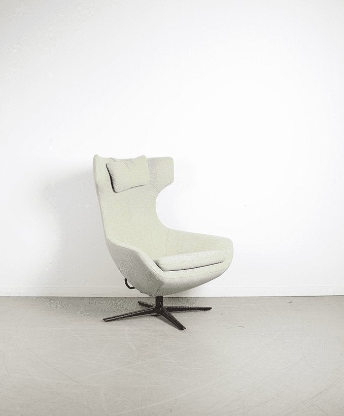 Leolux Caruzzo Plus Fauteuil Beige Stof + Hocker, Niet ingevuld, Zo goed als nieuw, Niet ingevuld, Niet ingevuld