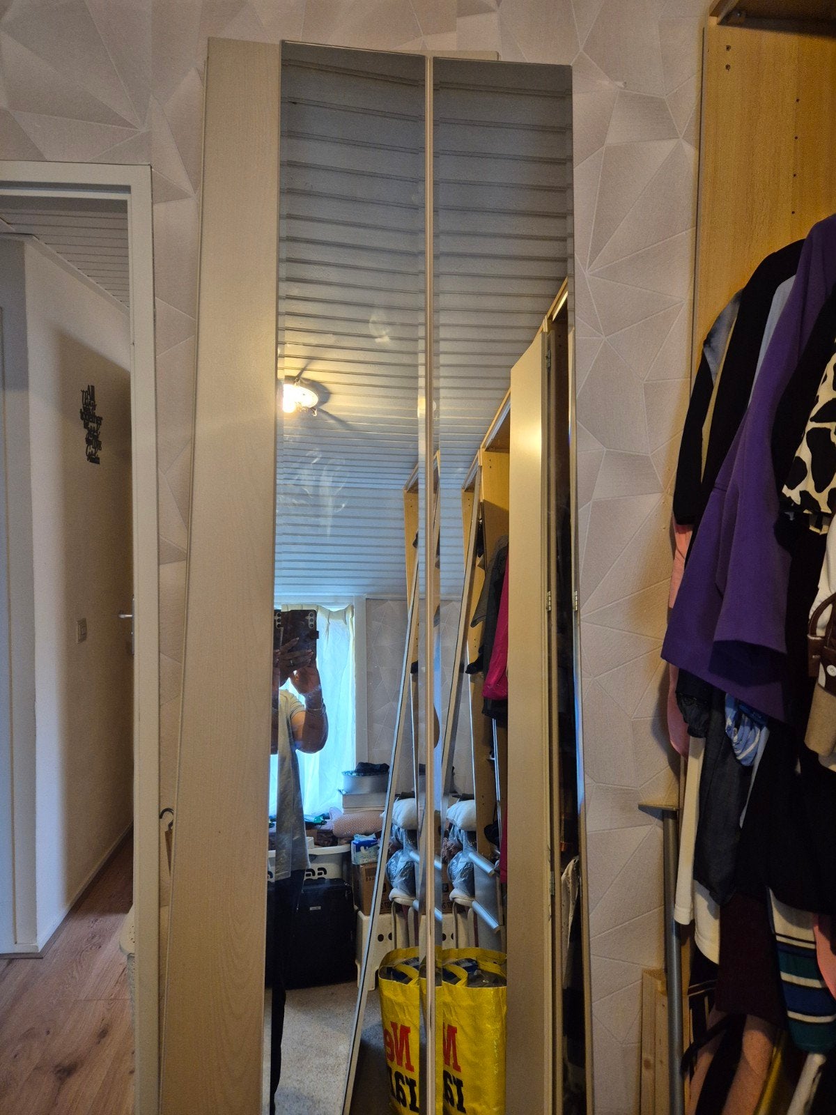 vouw deuren voor kleding kast met spiegel gratis, Ophalen of Verzenden, Zo goed als nieuw, Overige houtsoorten, 50 tot 100 cm