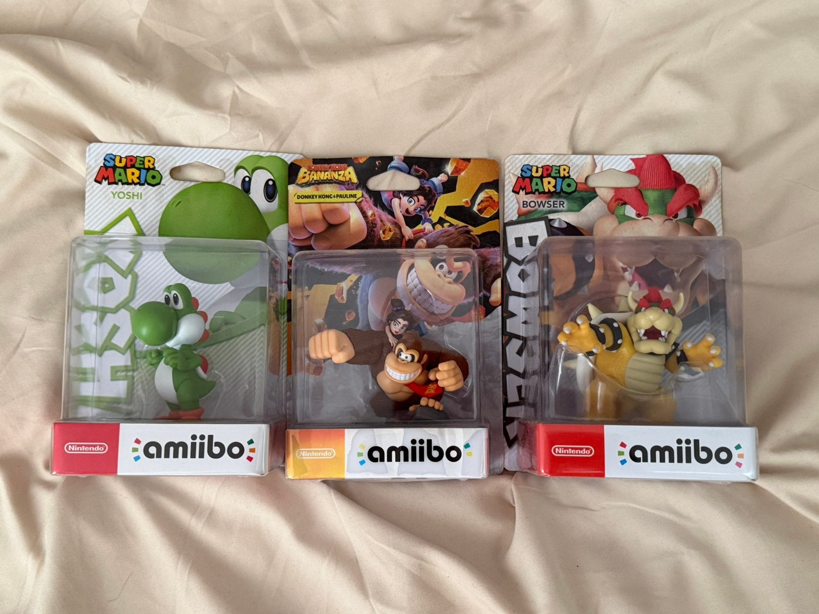 Amiibo figuren Yoshi, Donkey Kong en Mario, Ophalen of Verzenden, Zo goed als nieuw