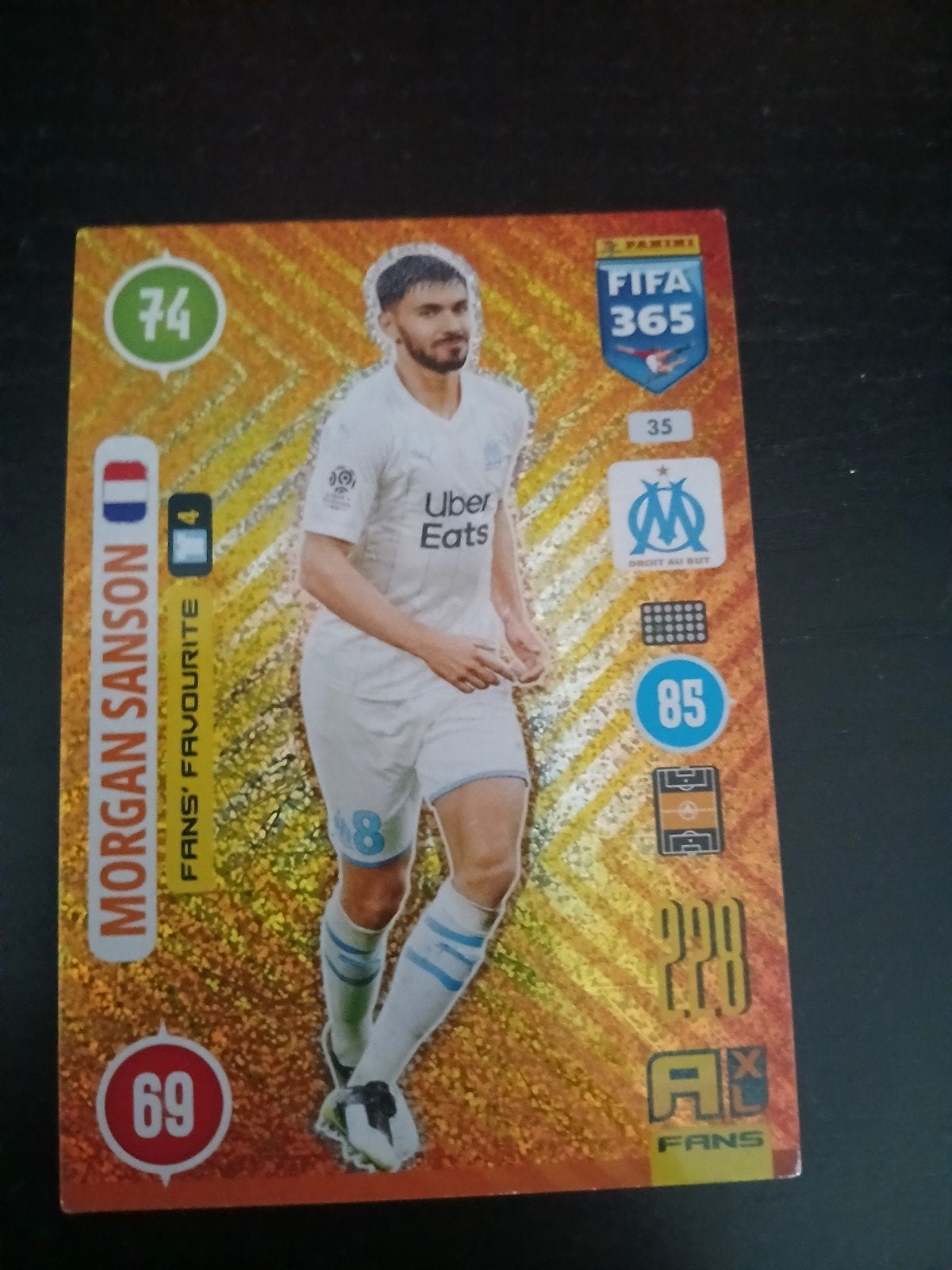 Morgan Sanson FIFA 365 Adrenalyn XL Voetbalkaart, Ophalen of Verzenden, Zo goed als nieuw, Buitenlandse clubs, Spelerskaart