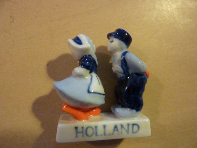 Delfts blauw beeldje boer boerin Holland, Ophalen of Verzenden, Zo goed als nieuw, Mens