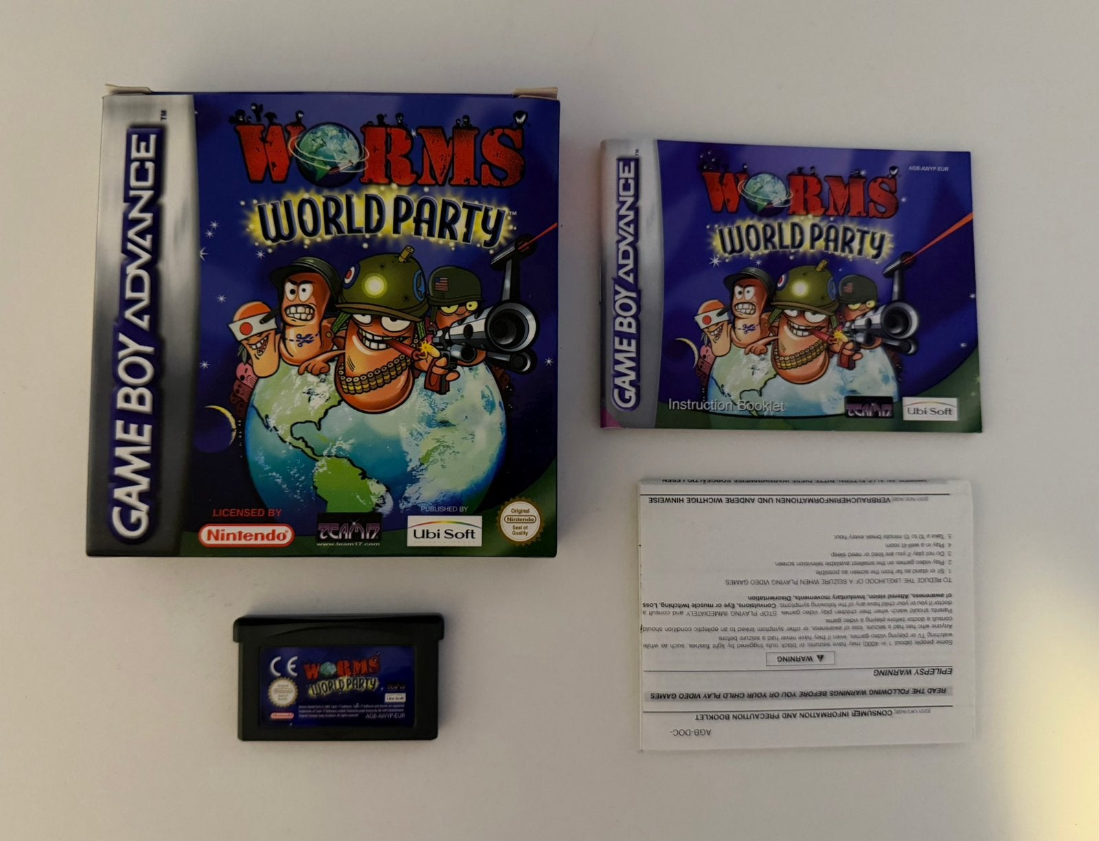 Worms World Party GBA CID, 1 speler, Ophalen, Zo goed als nieuw, Vanaf 3 jaar