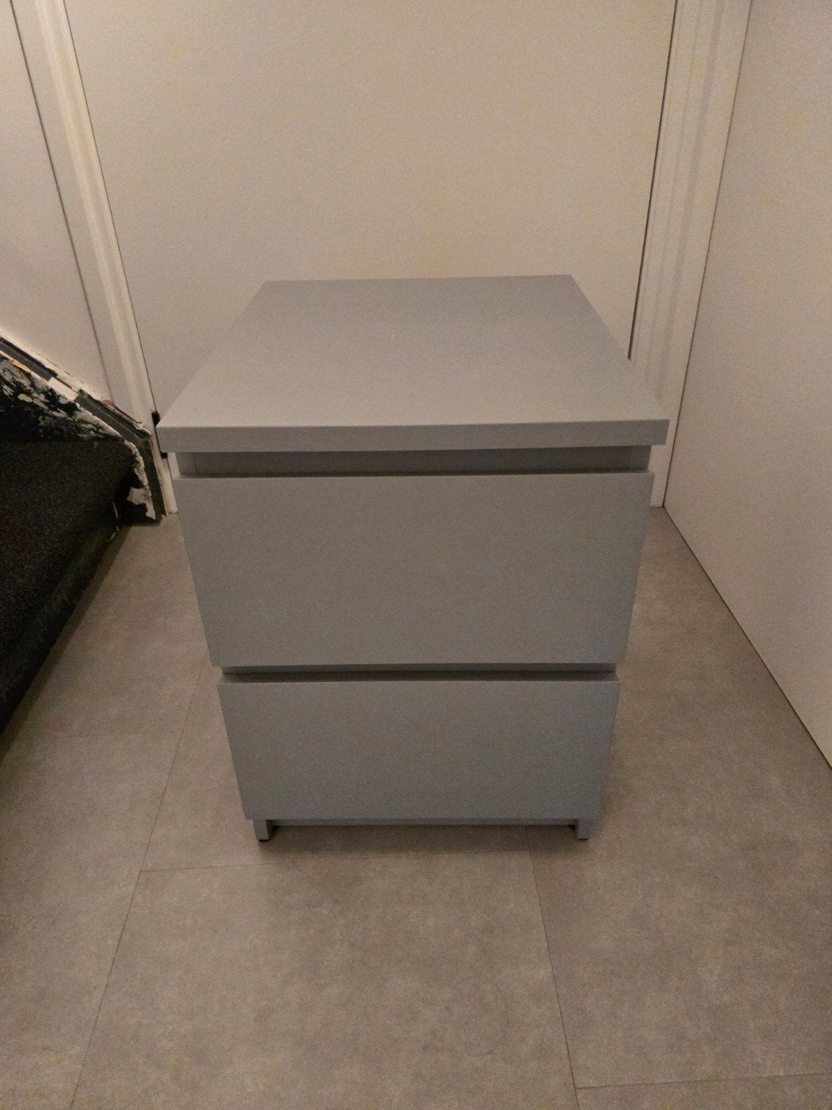 Ikea Malm Grijze ladekast met 2 laden, Ophalen, Gebruikt, 1 of 2 laden, 50 tot 100 cm