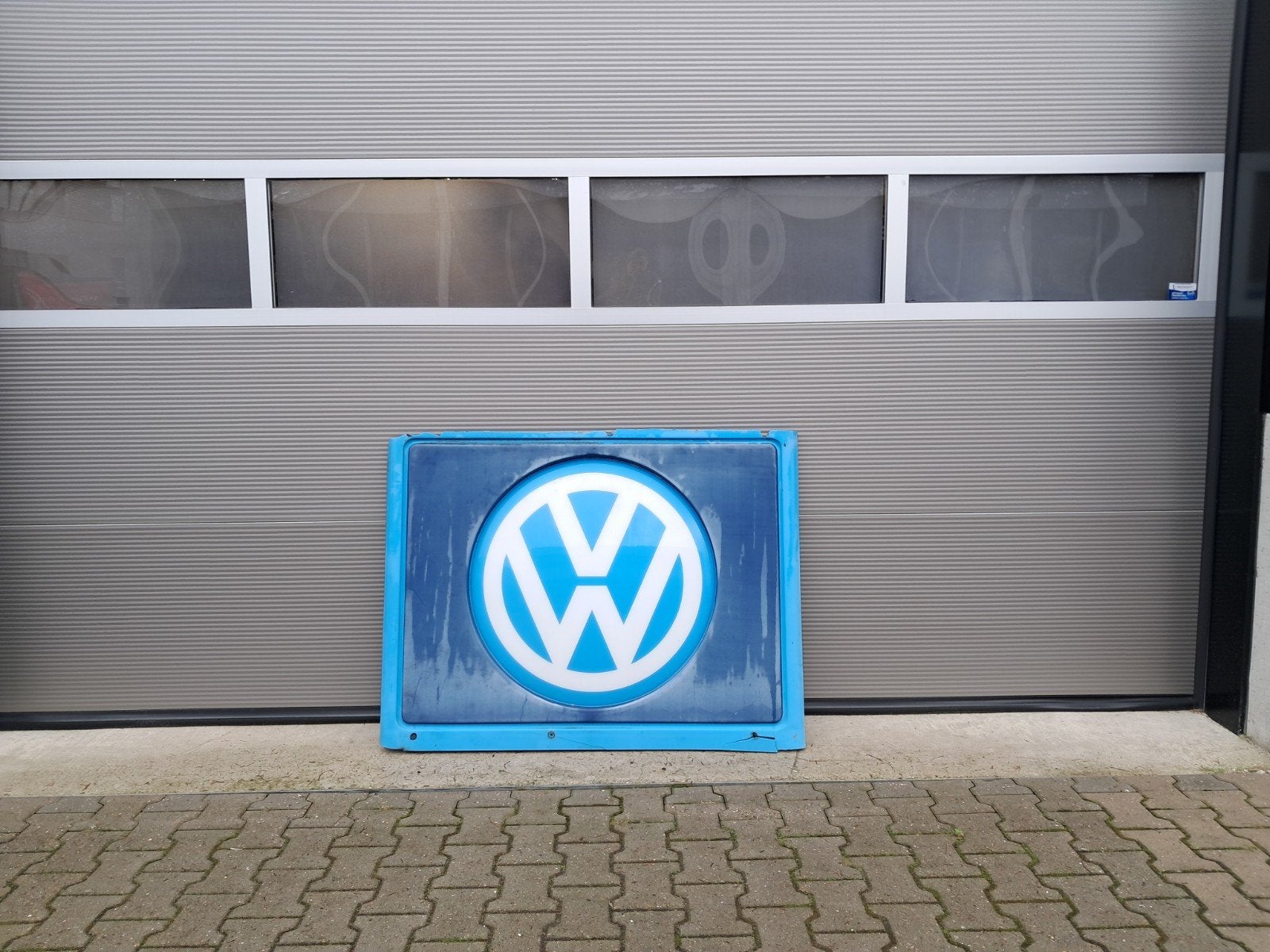 Oude VW lichtbakplaat 130cm/ 95cm mooi oud zeldzaam item., Ophalen, Reclamebord, Eu, Gebruikt