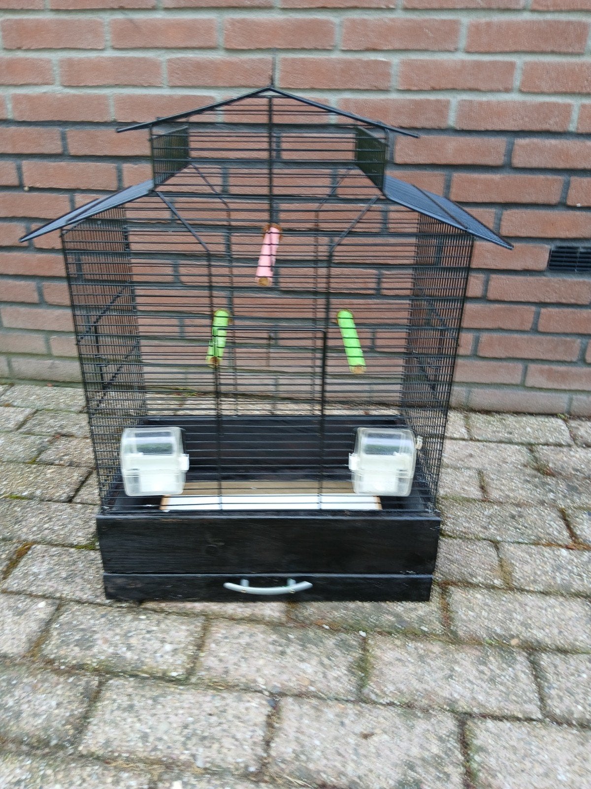 Tk Mooie complete vogelkooi Met houten onderbak 20 euro, Ophalen of Verzenden, Zo goed als nieuw, Hout, Vogelkooi