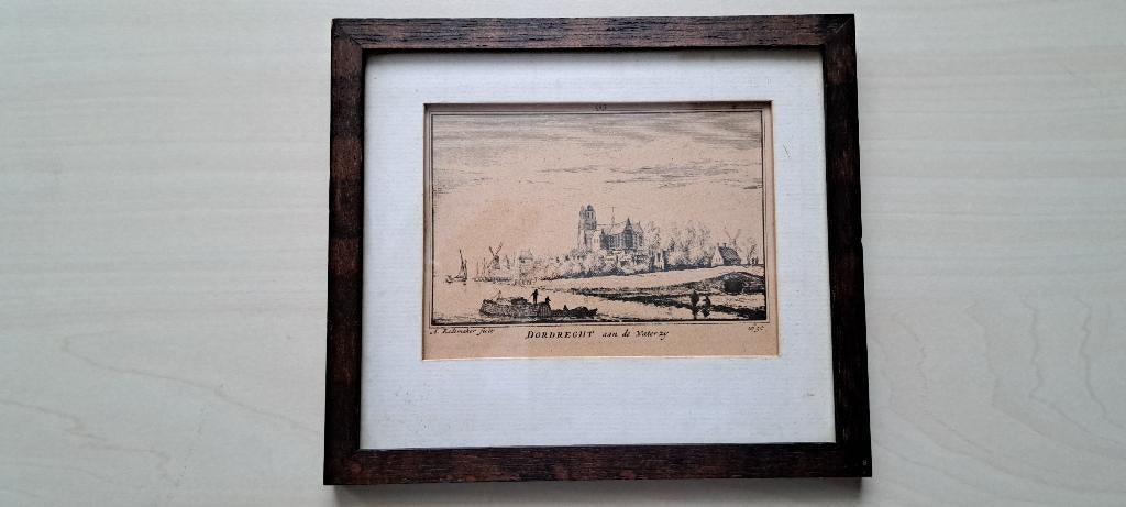 Diverse etsen en kaart van Dordrecht, Ophalen of Verzenden, Landschap, Ets, 1800 - 1899