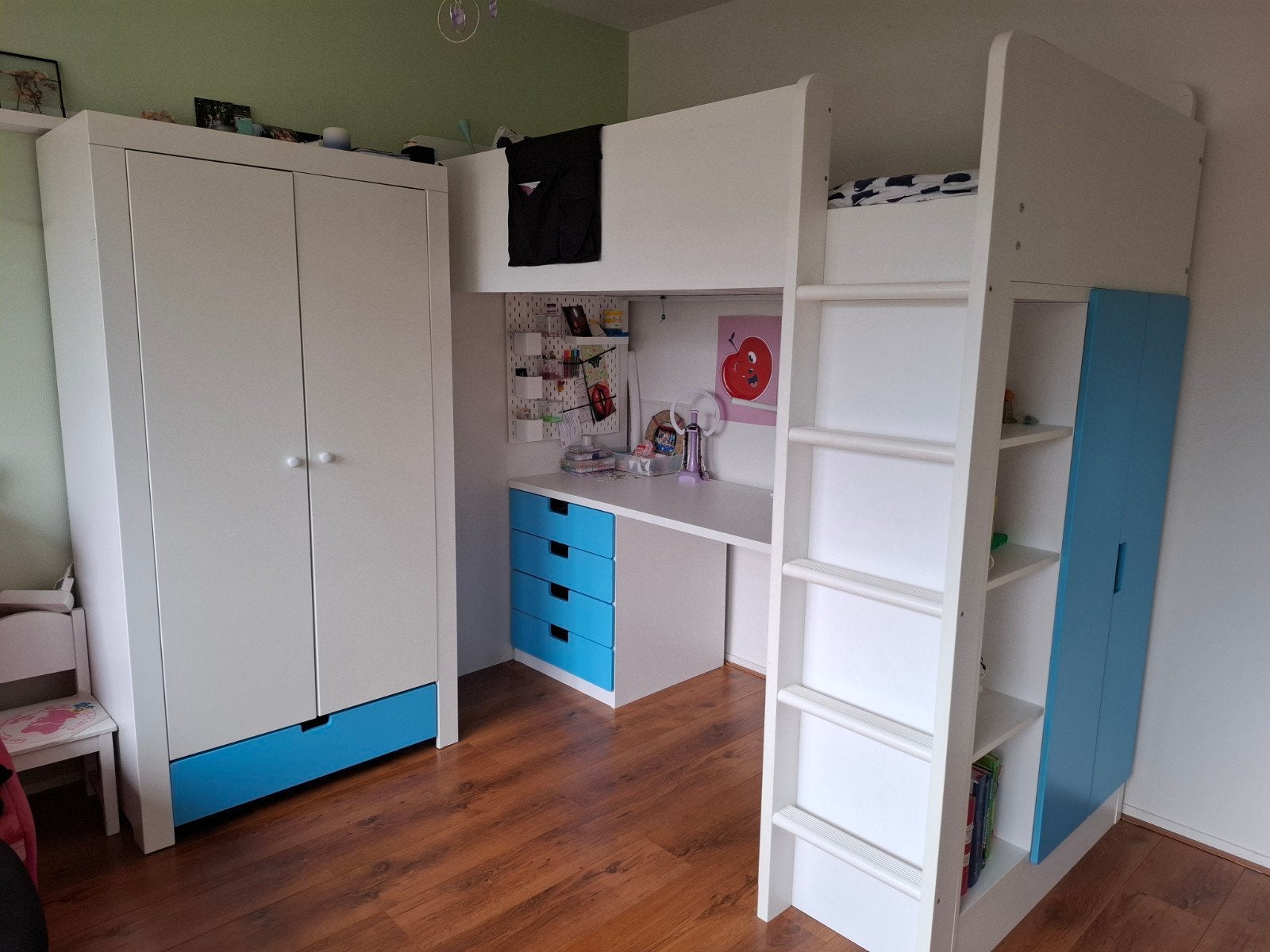 Ikea hoogslaper Stuva/Smastad plus Bopita mix and match kast, Ophalen, Gebruikt, Hoogslaper