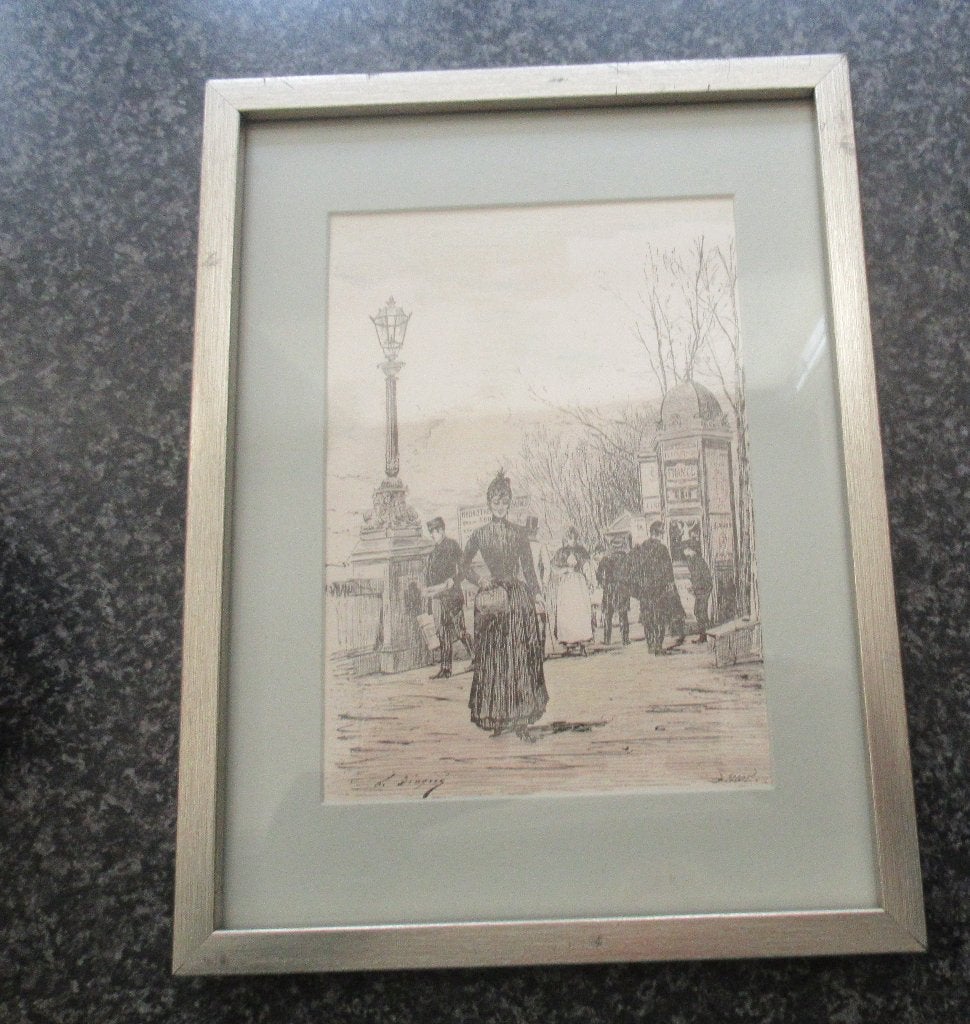 OUDE PRENT/ ETS- STRAATBEELD IN FRANCE/ FRANKRIJK- DIAQUE, Ophalen of Verzenden