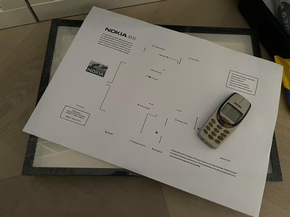 Nokia 3310 - Showcase met 3D foto lijst, Blauw, Geen camera, Fysiek toetsenbord, Ophalen of Verzenden