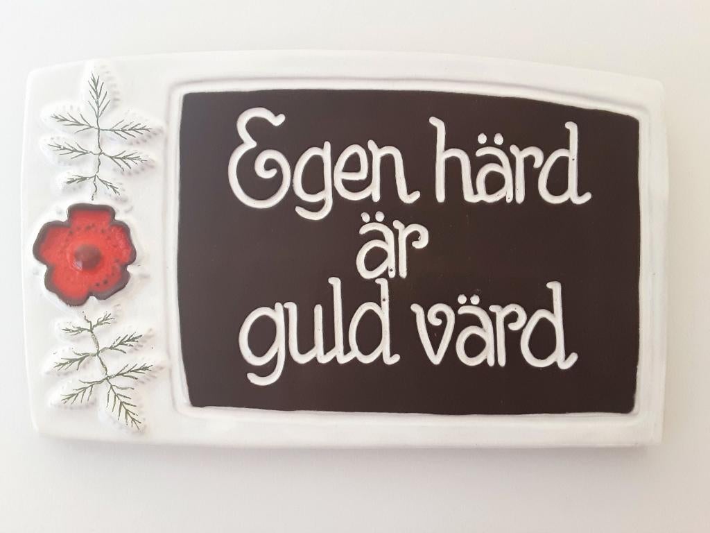 Vintage Zweedse Gabriël handgedecoreerde wandtegel, Ophalen