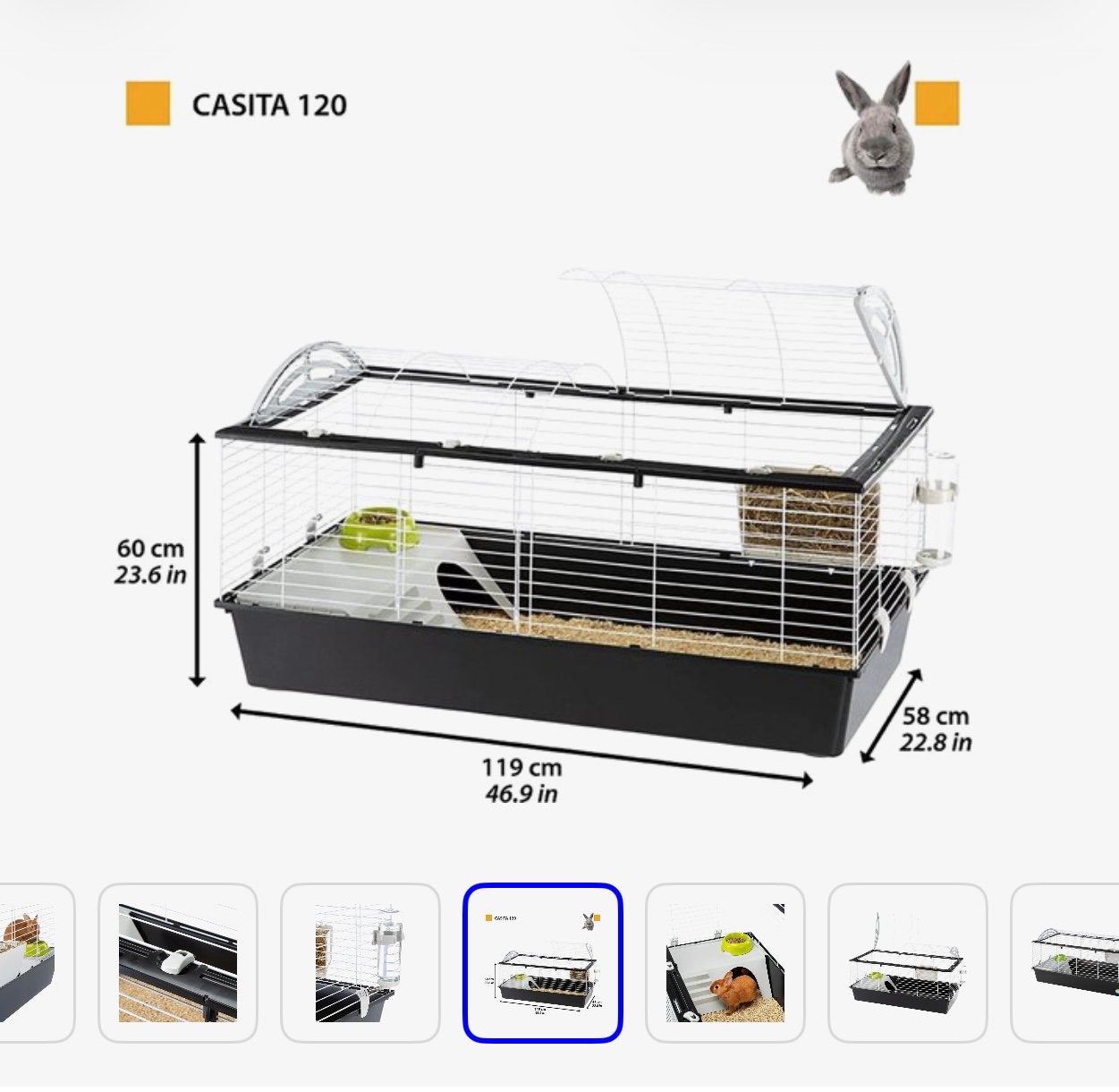 Ferplast kooi 120 x 60 cm zwart, Dieren en Toebehoren, Kooi, Cavia, Ophalen, Minder dan 60 cm