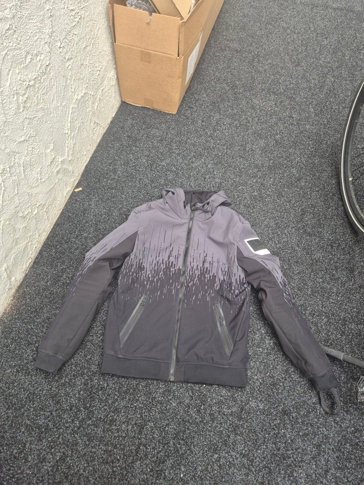 Revit motorjas  met capuchon - Grijs/Zwart, Maat L, Ophalen of Verzenden, Jas | textiel