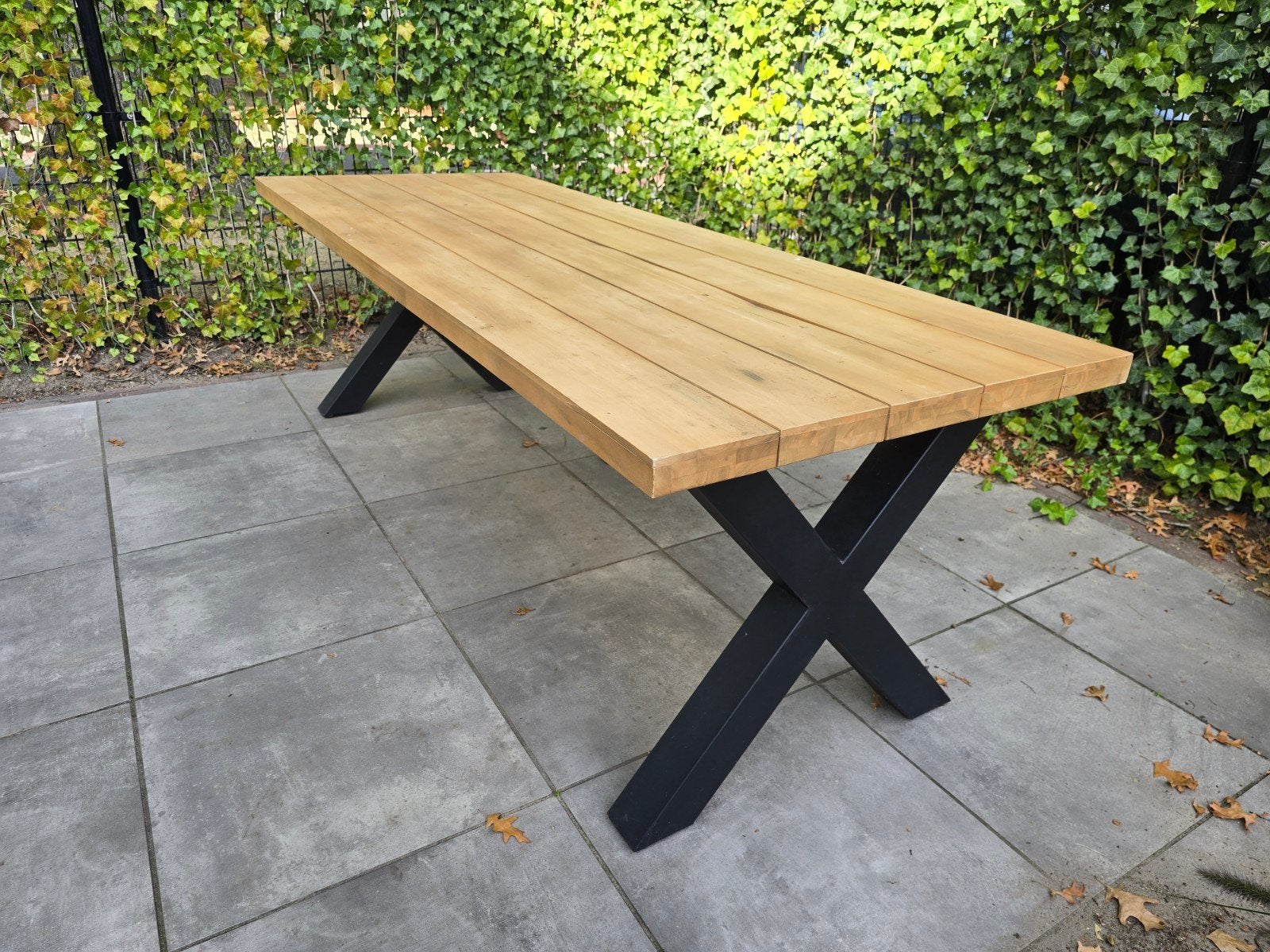 Tuintafel Karwei 220x100cm, Tuin en Terras, Ophalen, Gebruikt, Rechthoekig, Hout
