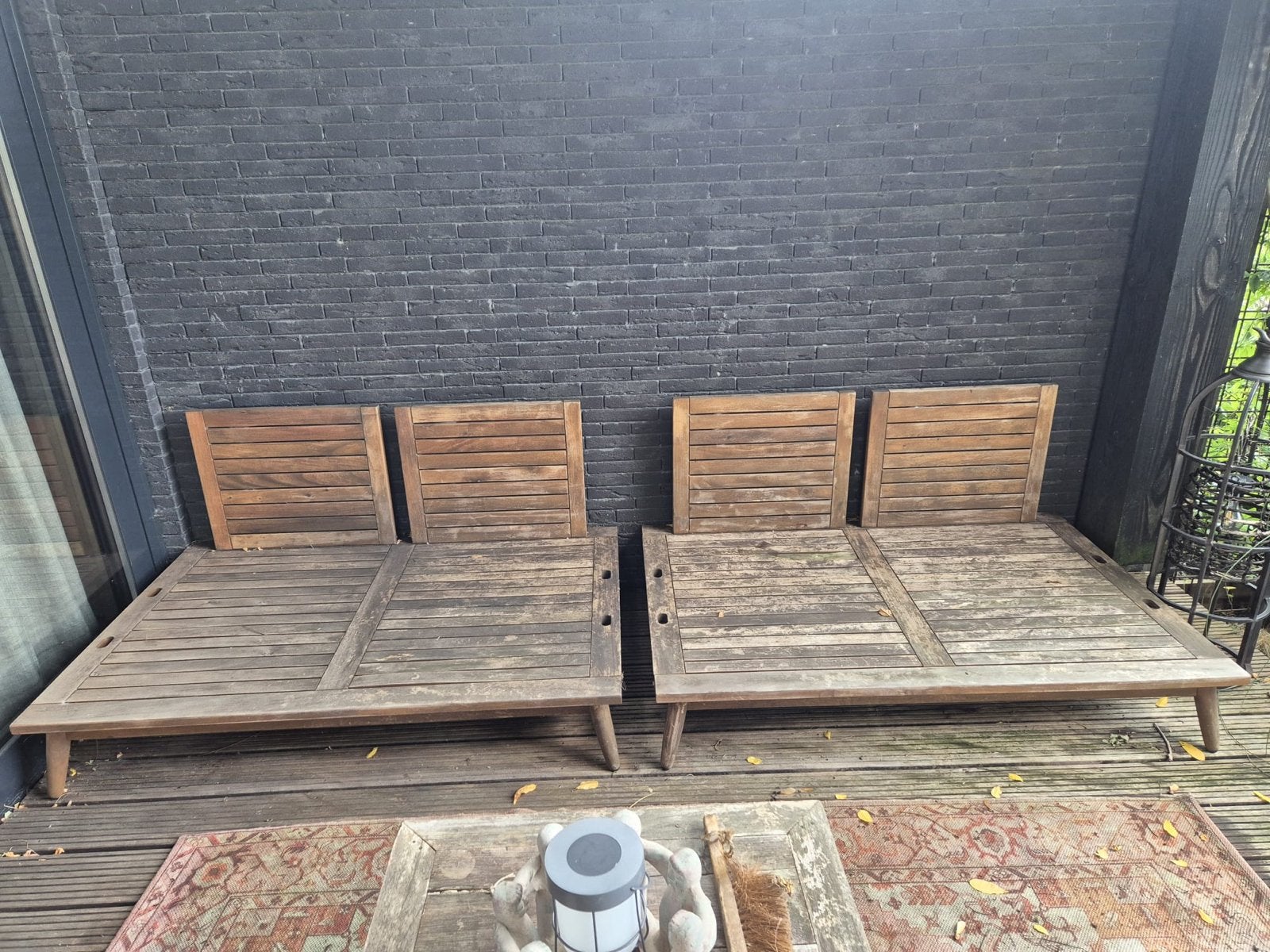 Teakhouten Loungeset, Tuin en Terras, Gebruikt, Teakhout, Loungeset, Bank